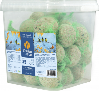 GARDEN FUN tauku bumbiņas savvaļas putniem 90g/35gab