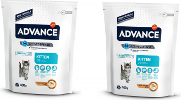 ADVANCE CAT KITTEN 0,4+0,4kg - КAĶĒNIEM NO 2 LĪDZ 12 MENEŠIEM (VISTA UN RĪSI)