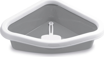 Stefanplast Kaķu stūra tualete SPRINT CORNER (pelēks/balts)