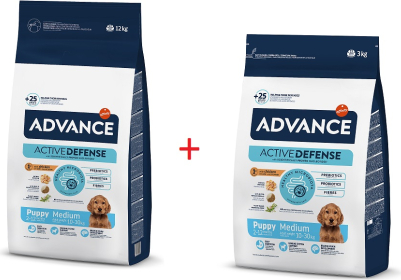 Advance Adv dog medium puppy 12kg+Adv dog medium puppy 3kg