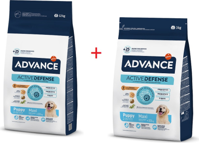 Advance Adv dog maxi puppy 12kg+Adv dog maxi puppy 3kg