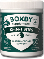 BOXBY 12-IN-1 BITES 240g - daudzfunkcionāls multivitamīnu papildbarības gardums suņiem no 4 mēn.vecuma.